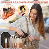 Ensemble de pinceaux de maquillage (9 pièces)