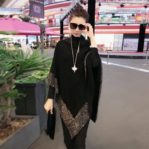 Châle en laine brillante pour femme