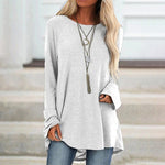 T-shirt oversize à manches longues et col rond