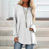T-shirt oversize à manches longues et col rond