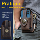 Étui de téléphone en cuir multifonctionnel