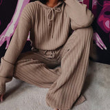 Ensemble 2 pièces décontracté à manches longues et à capuche