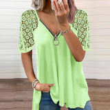 T-shirt zippé en dentelle élégante