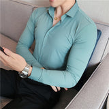 Chemise Business Stretch de couleur unie pour hommes