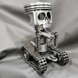 Sculpture de visage de crâne de piston