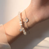 Bracelet Etoile Lune Blanche femme
