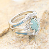 Bague Diamant Turquoise Naturelle