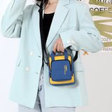 Sac à bandoulière décontracté en nylon de couleur contrastante