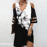 Robe en maille fleurie