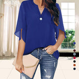 Chemise d'été élégante en mousseline de soie de couleur unie