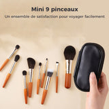 Ensemble de pinceaux de maquillage (9 pièces)
