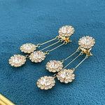 Boucles d'oreilles avec pétales ronds en zircone
