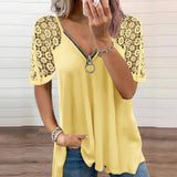 T-shirt zippé en dentelle élégante