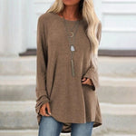 T-shirt oversize à manches longues et col rond