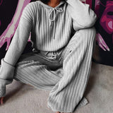 Ensemble 2 pièces décontracté à manches longues et à capuche