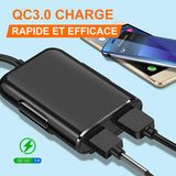 Chargeur de siège arrière de voiture 4 en 1