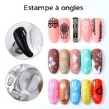 Tampon d'art d'ongle en silicone transparent