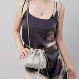 Sac seau à cordon de serrage en diamant