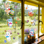 Sticker mural oeuf de lapin de pâques, 2 feuilles