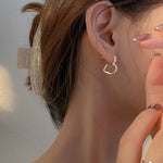 Boucles D'oreilles Tiges Demi Coeur Rond