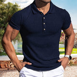 T-shirt sport homme manches courtes avec revers