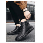 Bottes En Cuir Chaudes Noires