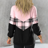 Pull Rose Pâle avec Col et Fermeture Éclair