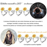 Bague Réglable Lettre Tournesol pour Fille/petite-fille
