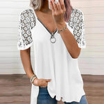 T-shirt zippé en dentelle élégante