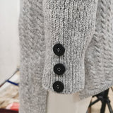 Robe Midi à Manches Longues Col en V Fendue