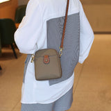 Sac à bandoulière unicolore multifonctionnel en cuir souple