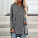 T-shirt oversize à manches longues et col rond