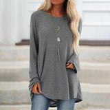 T-shirt oversize à manches longues et col rond