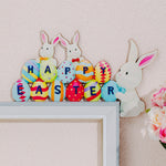 Ornement de porte d'oeuf de lapin de Pâques