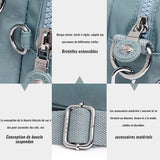 Sac à main fonctionnel à plusieurs compartiments de couleur unie