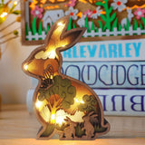 Décoration animalière de Pâques en bois