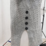 Robe Midi à Manches Longues Col en V Fendue