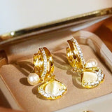 Boucles d'Oreilles Opale Feuille de Ginkgo