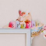 Ornement de porte d'oeuf de lapin de Pâques