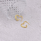 Boucles D'oreilles Tiges Demi Coeur Rond