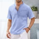 T-shirt De Plage Á Manches Courtes Avec Poche Hippie Pour Homme