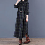 Robe Chemise à Carreaux à Manches Longues