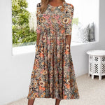 Robe de poche imprimée à col rond