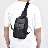 Sac à bandoulière vintage en cuir imperméable pour hommes d'affaires