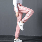 Pantalon de Jogging Solide en Coton Polaire Chaud pour Femme