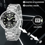 Montre à quartz classique à trois aiguilles personnalisée