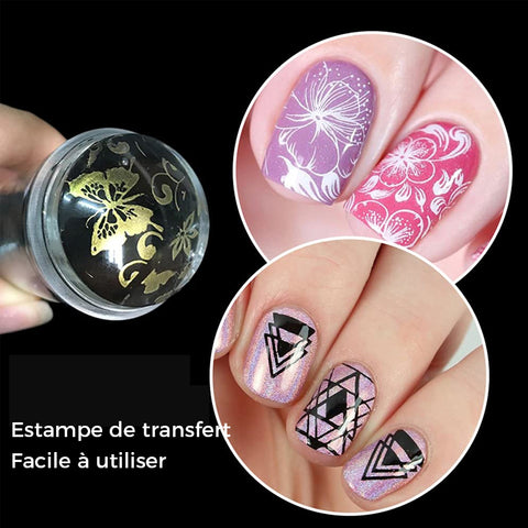 Tampon d'art d'ongle en silicone transparent