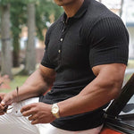 T-shirt sport homme manches courtes avec revers