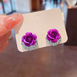 Boucles d'oreilles diamant rose pour femme
