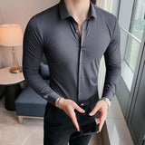 Chemise Business Stretch de couleur unie pour hommes